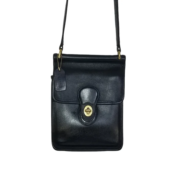 Vintage 1990's Coach Original Black Leather Murphy Shoulder Crossbody Bag #9930